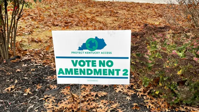 Lawn sign in Kentucky that says 'Vote No Amendment 2'