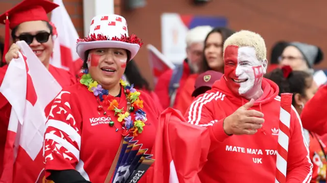 Tonga fans in Warrington