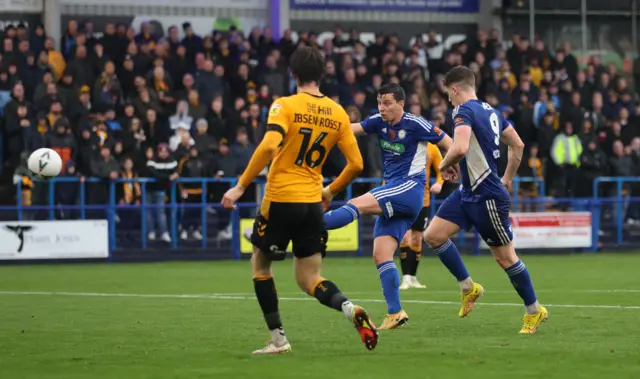 Connor Dimaio goes close for Curzon Ashton