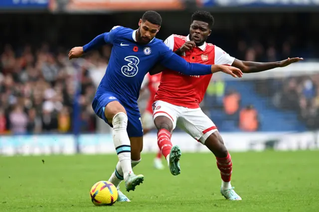 Partey wins the ball off of Loftus-Cheek