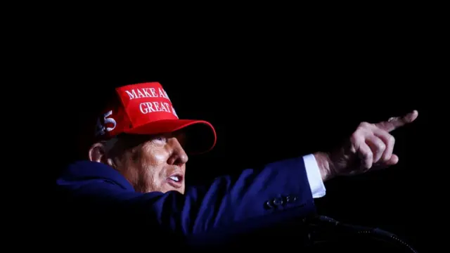 Former President Donald Trump speaks at a rally