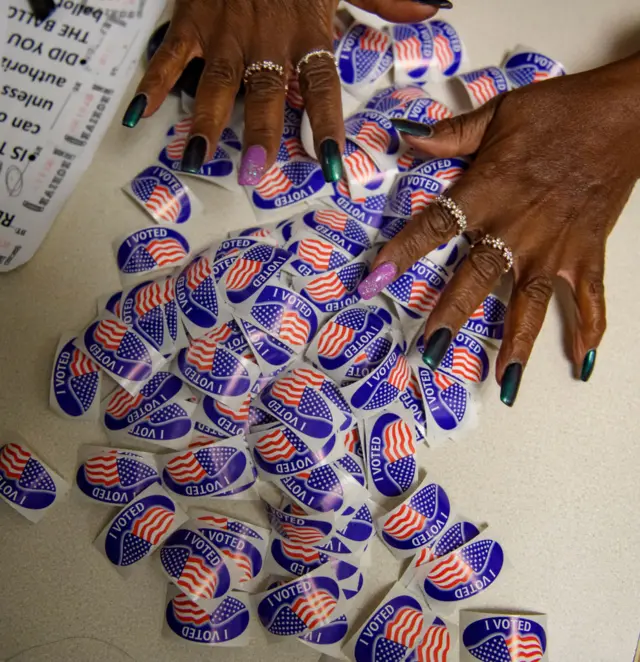 Voting stickers for voters who drop off mail-in ballots in Pennsylvania