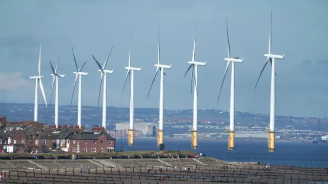 Teesside Wind Farm near the mouth of the River Tees off the North Yorkshire coast