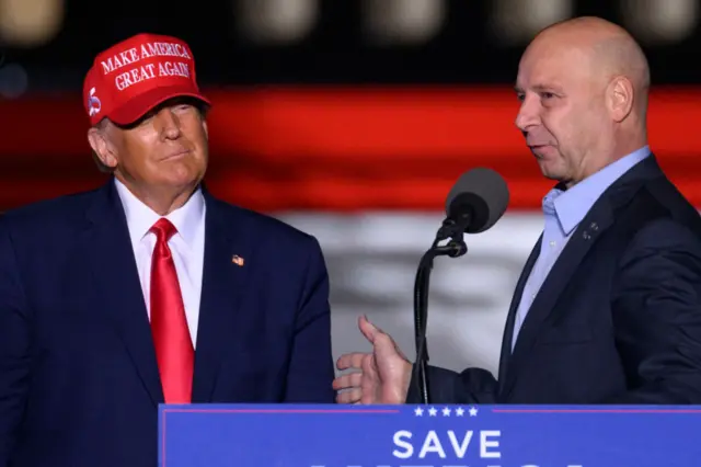 Donald Trump and Republican candidate Doug Mastriano