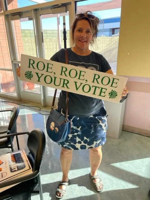 Voter at a Democratic rally in Tucson AZ