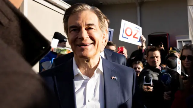 Dr Mehmet Oz after voting in Pennsylvania