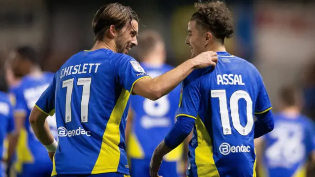 AFC Wimbledon celebrate