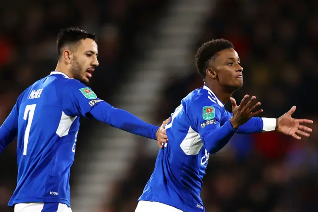 Demarai Gray celebrates after scoring against Bournemouth