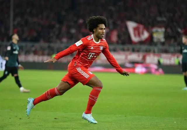 Bayern Munich's Serge Gnabry celebrates