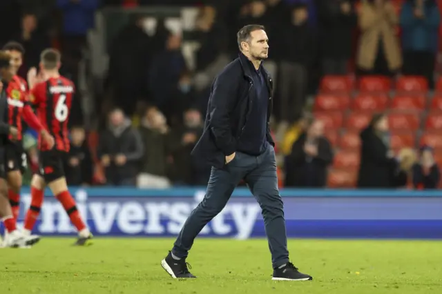 Everton manager Frank Lampard after EFL Cup defeat at Bournemouth