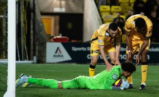 Shamal George made some big saves for the victorious home side