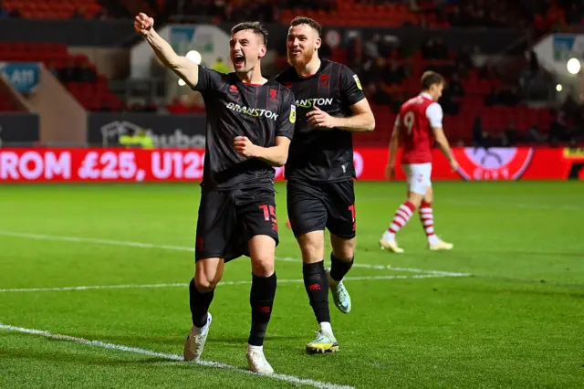 Paudie O'Connor of Lincoln City celebrates after scoring their side's third goal during the Carabao Cup Third Round match between Bristol City and Lincoln City at Ashton Gate