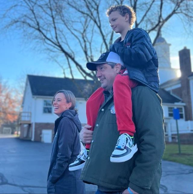 Tim Ryan with his family after voting