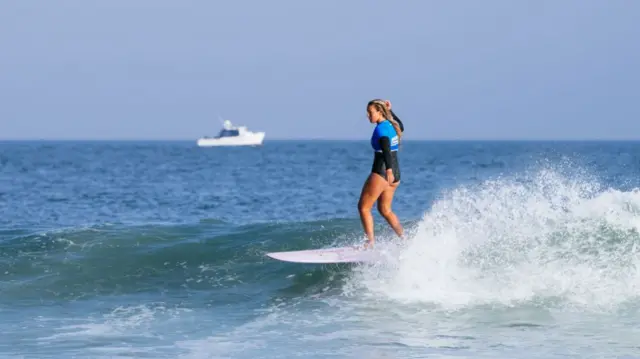 A surfer in Hawaii