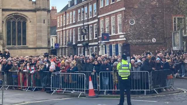 Crowds outside York Minster