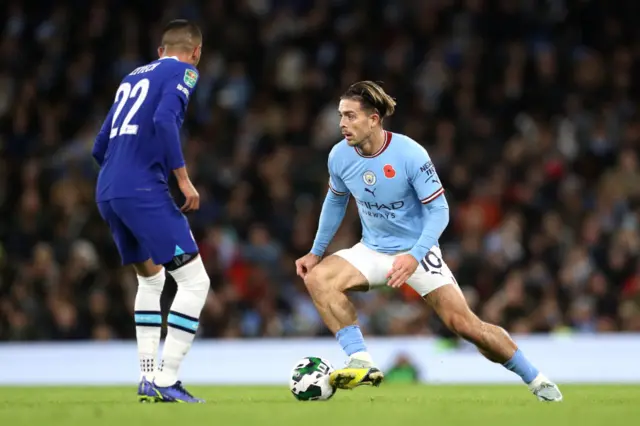 Jack Grealish with the ball