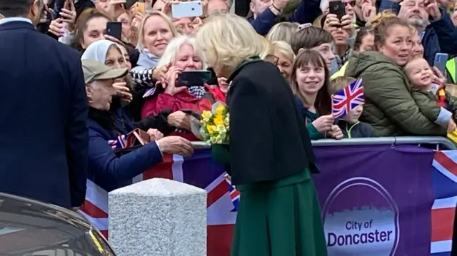 Camilla, Queen Consort greets crowds in Doncaster