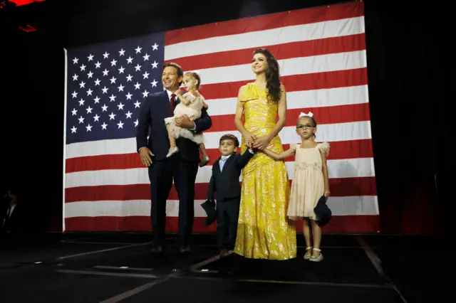 Ron DeSantis and family in Florida.