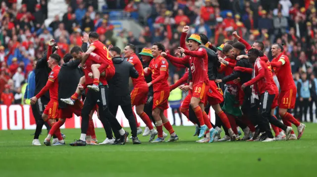 Wales celebrate qualification