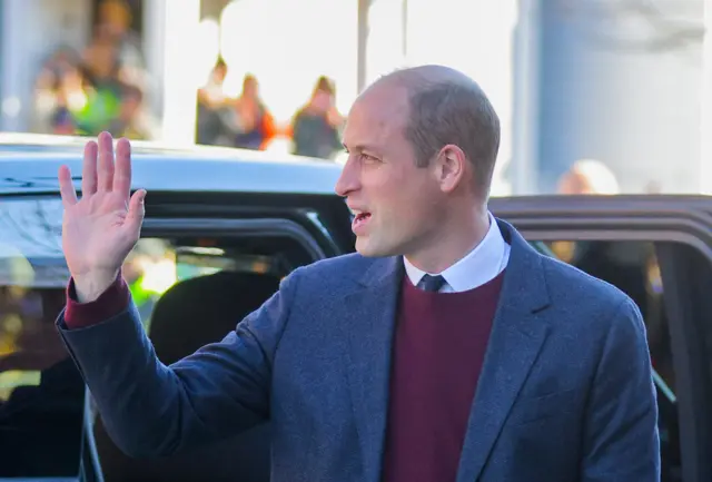 Prince William waves to crowds