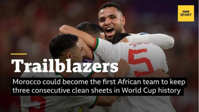 Morocco could become the first African team to keep three consecutive clean sheets in World Cup history