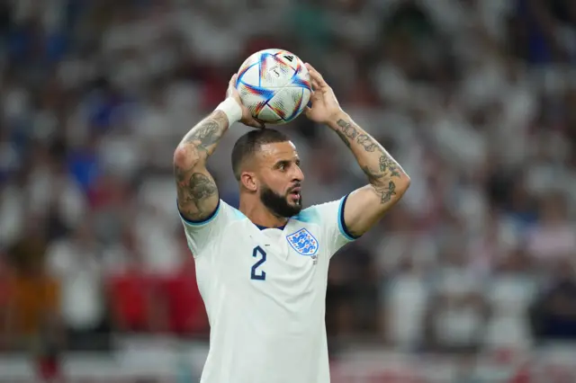 Kyle Walker in action for England at the Fifa 2022 World Cup