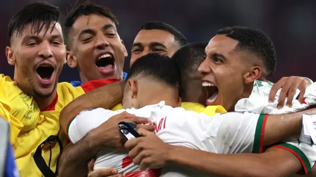 Morocco's players celebrate