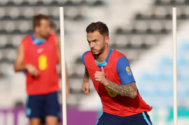 James Maddison during an England training session