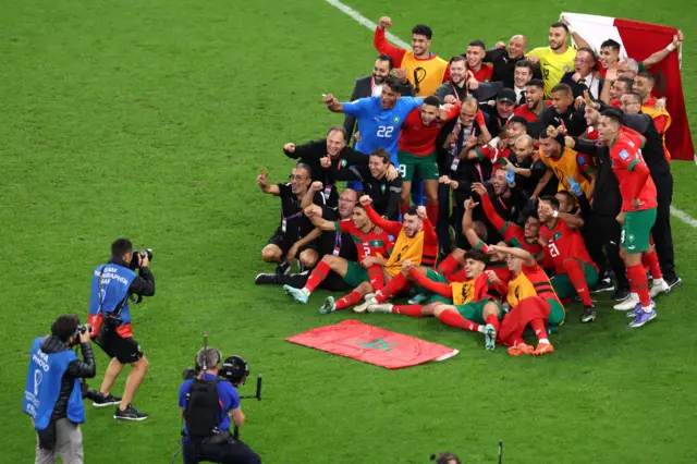 Morocco players celebrate