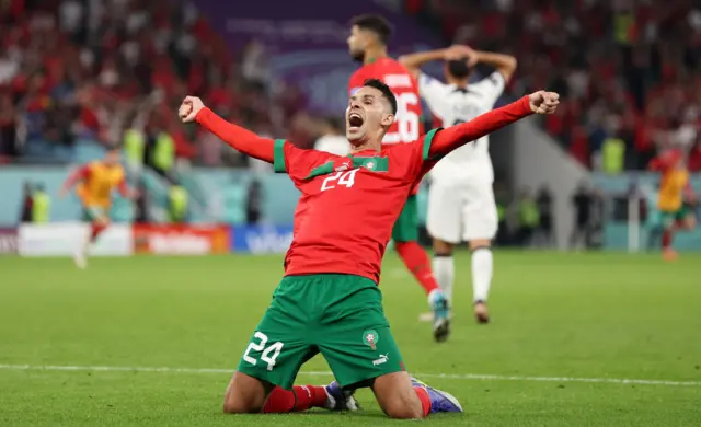 Badr Benoun of Morocco celebrates