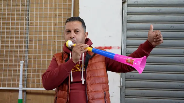 A local from Rabat with his vuvuzela