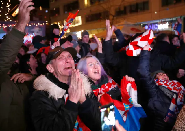 Croatia fans celebrate