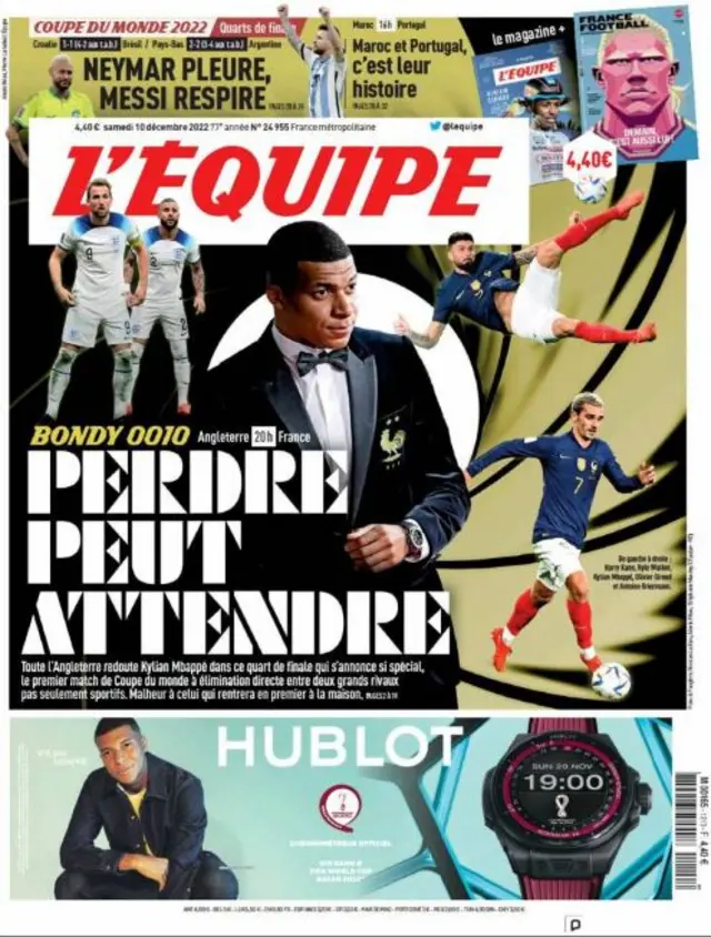 No time to lose: L'Equipe