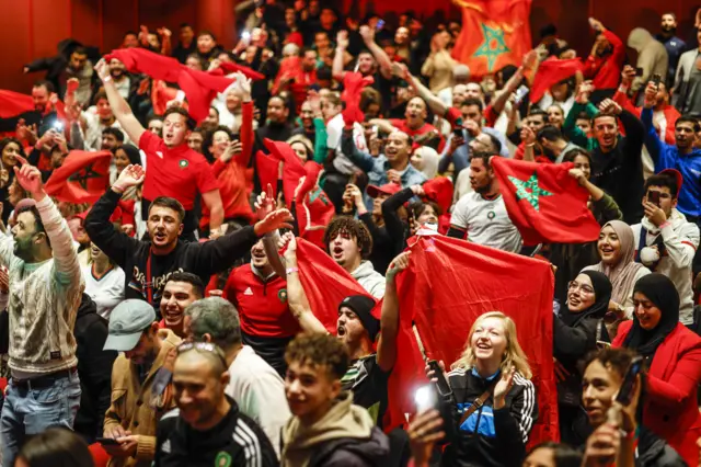 Fans celebrate in Amsterdam