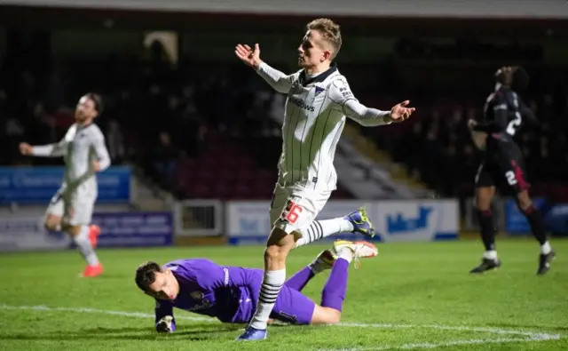 Dunfermline's Matthew Todd celebrates