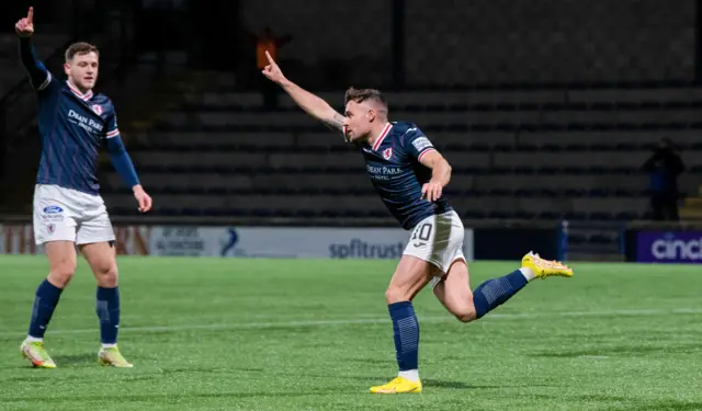 Raith Rovers' Lewis Vaughan celebrates