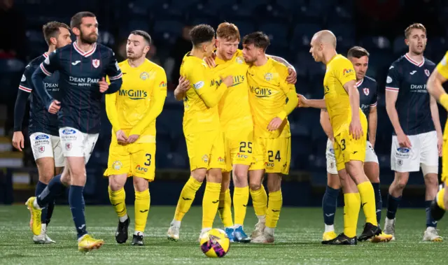 Morton celebrate Alex King's goal