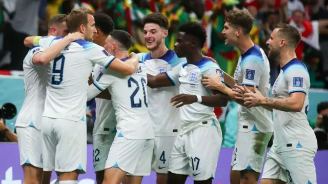 England players celebrate