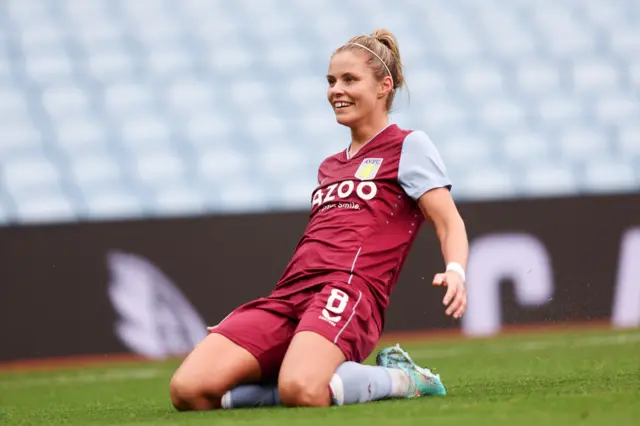 Rachel Daly celebrates scoring a goal