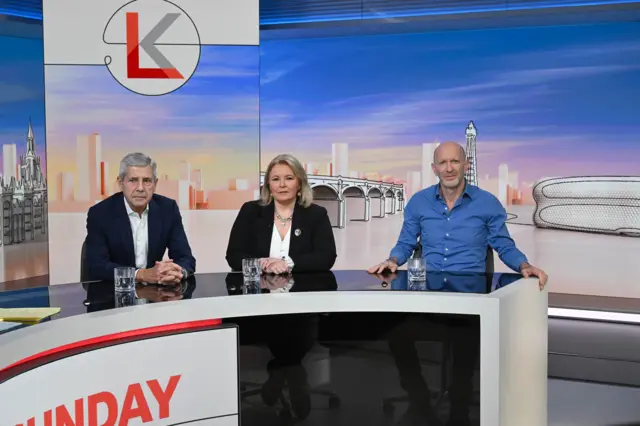 The Sunday with Laura Kuenssberg panel of Stuart Rose, Pat Cullen and Simon Sebag Montefiore