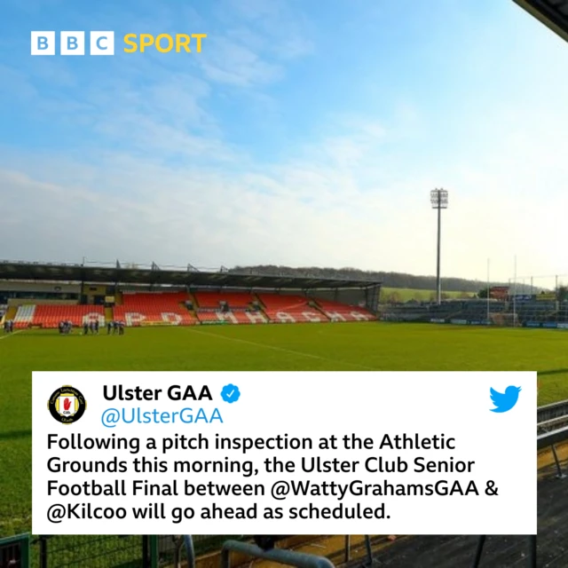 Ulster GAA match update on Twitter