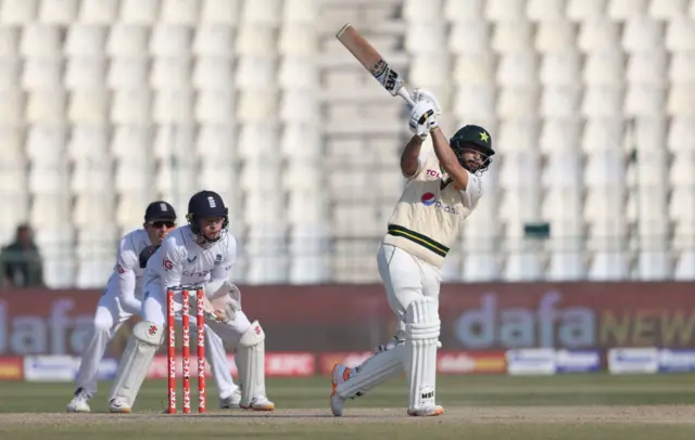 Mohammad Nawaz hitting a shot