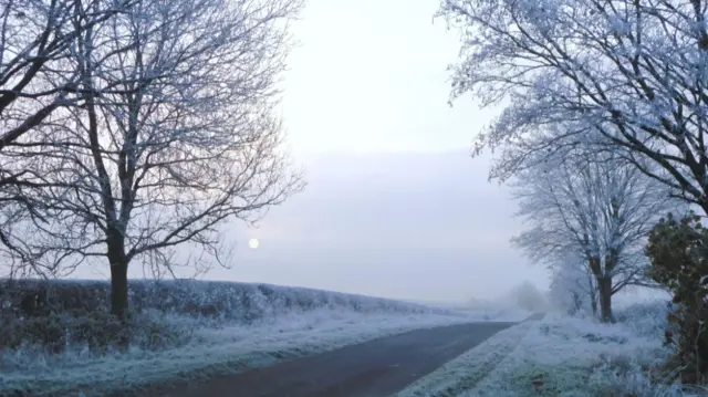 Frosty weather in Hemingby, Lincolnshire