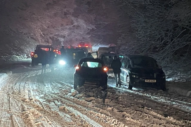 Cars abandoned on the A22 near East Grinstead
