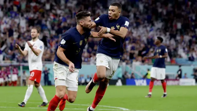 Olivier Giroud and Kylian Mbappe
