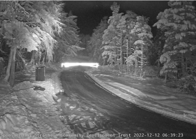 Snow gates closed on the A939
