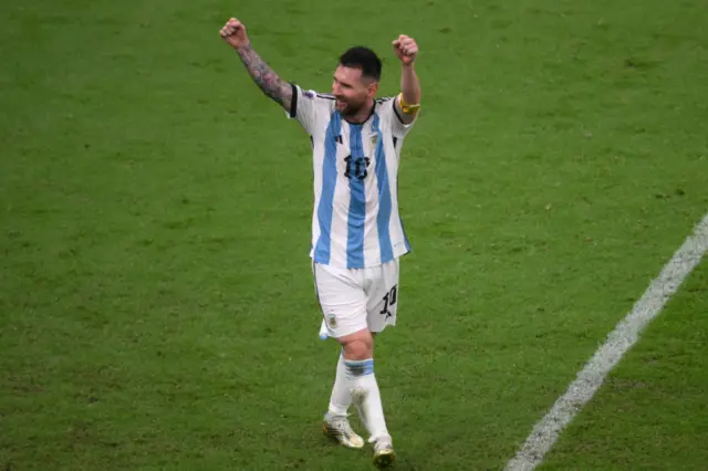 Lionel Messi celebrates