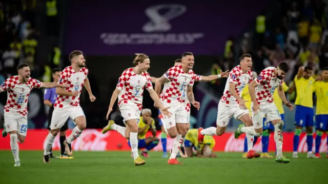 Croatia celebrate beating Brazil