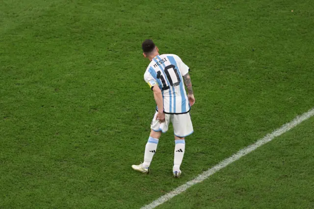 Lionel Messi is feeling his left hamstring