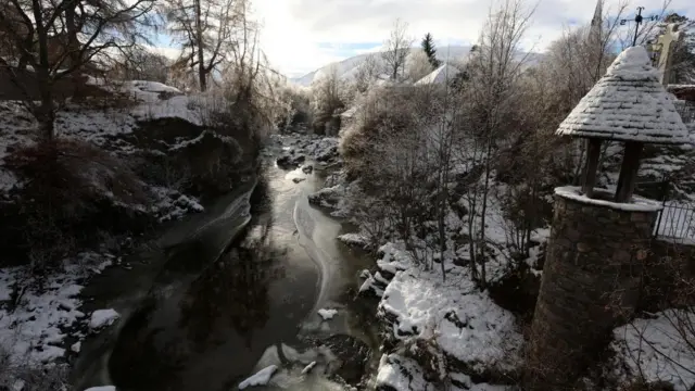 Ice forms on Clunie Water in Braemar, Scotland, Britain December 13, 2022